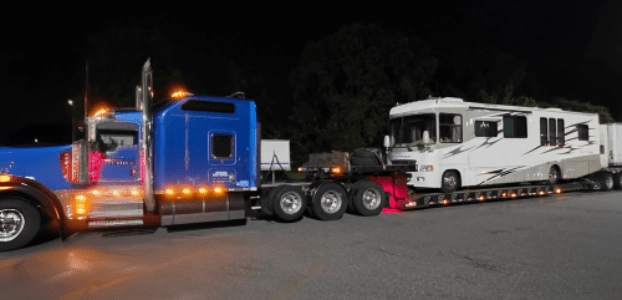 Transporting a 2005 Gulfstream Voyager Class C.