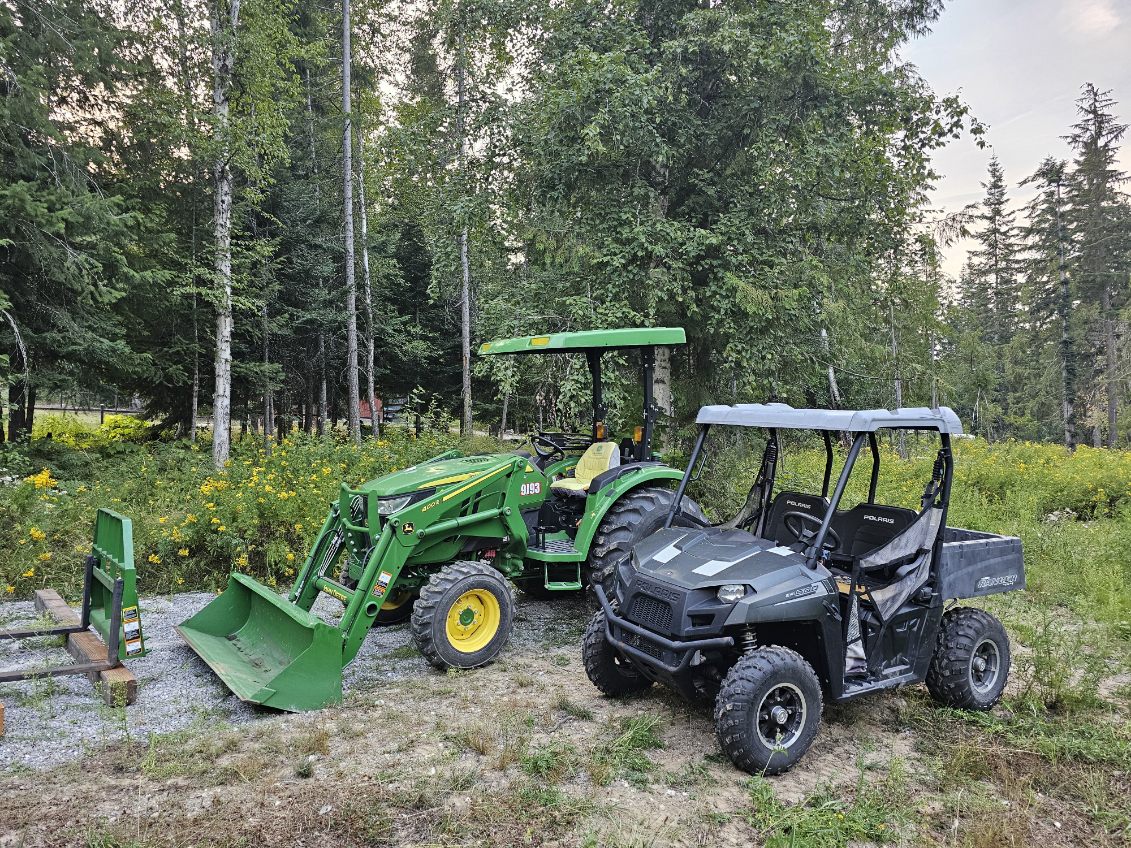 Tractor and Polaris hauled