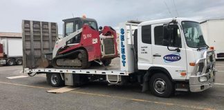 Bobcat Transportation Construction Equipment Hauling heavy loads from Nevada to Georgia