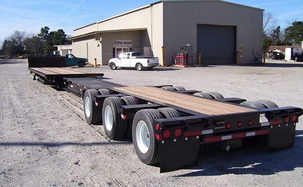Extendable Drop deck trailer farm equipment transport