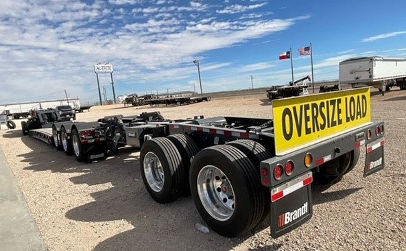 Extended RGN Trailer farm equipment transport