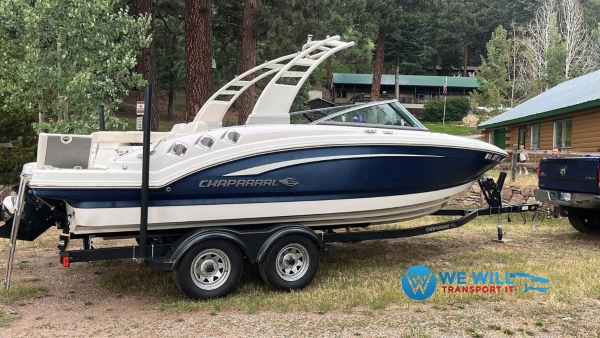 Hauling a Chaparral 21 SSi Bowrider on a tandem axle boat trailer from Virginia Beach, Virginia to St. Clair Shores, Michigan.