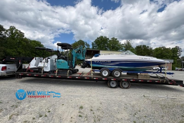 Hauling a Tahoe 210 S Boat on a gooseneck trailer from Spartanburg, South Carolina to Tempe, Arizona.