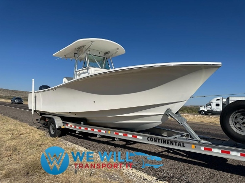Shipping a Center Console Boat on a trailer.