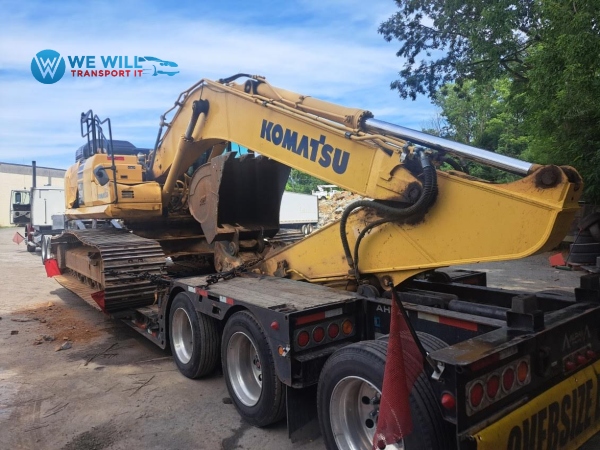 Shipping a Komatsu hydraulic Crawler Excavator on a RGN trailer from Fort Smith, Arkansas to Henderson, Nevada.