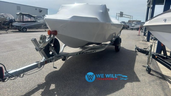 Transporting a boat that is shrink wrapped on a bunk boat trailer from Wildwood, New Jersey to Hilton Head Island, South Carolina.