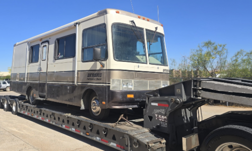 Hauling a Trek Pathmaker diesel RV.
