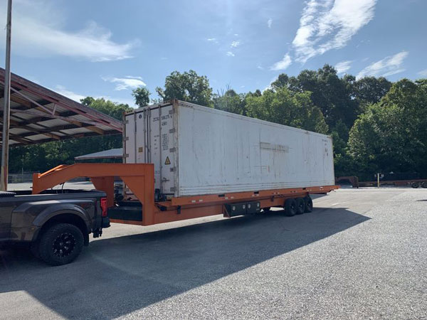 Moving a container to New Mexico.